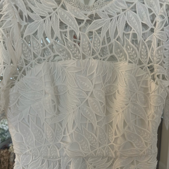 Shoshanna Midnight Sora Optic Leaf Lace Dress - Picture 7 of 9